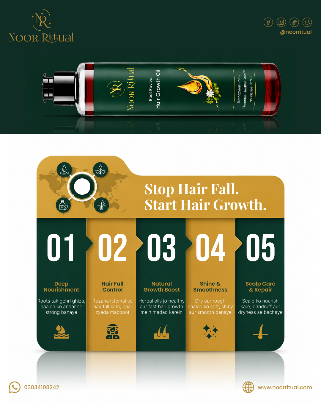 Noor Ritual Hair Oil 200ml — Deeper Hydration, Longer Lasting - Image 5